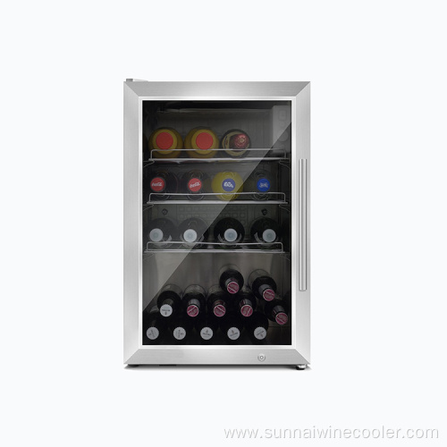 Hot sale 304 glass doors mini beverage cooler